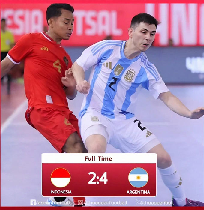 ĐT futsal Indonesia không thể tạo thêm bất ngờ trước Argentina